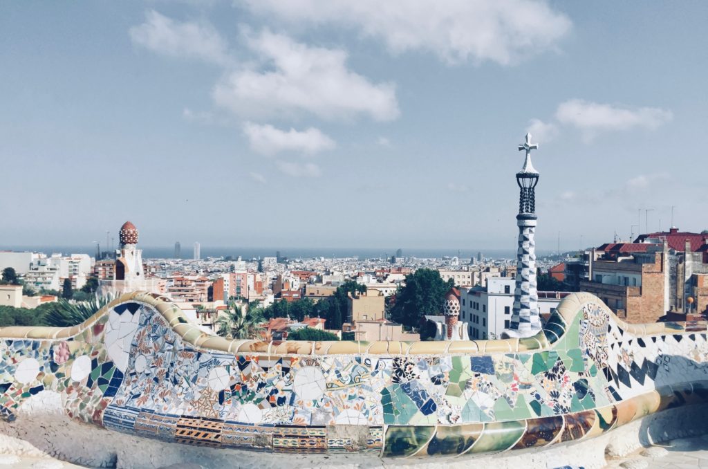 panoramic view of barcelona spain